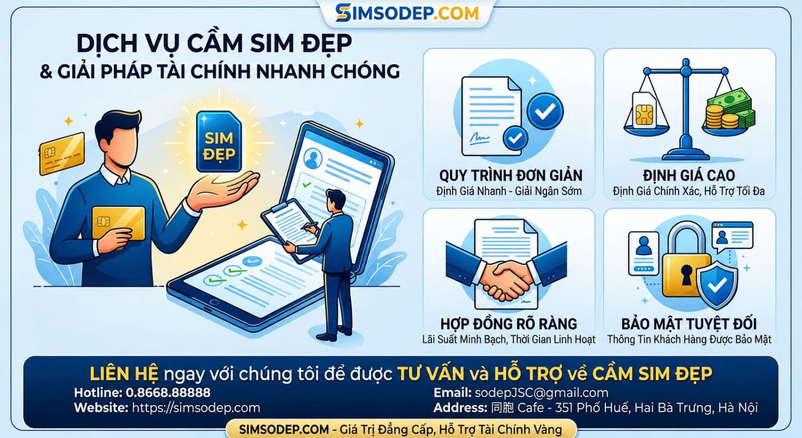 Quy trình Cầm Sim Số Đẹp giá cao tại SIMSODEP.COM