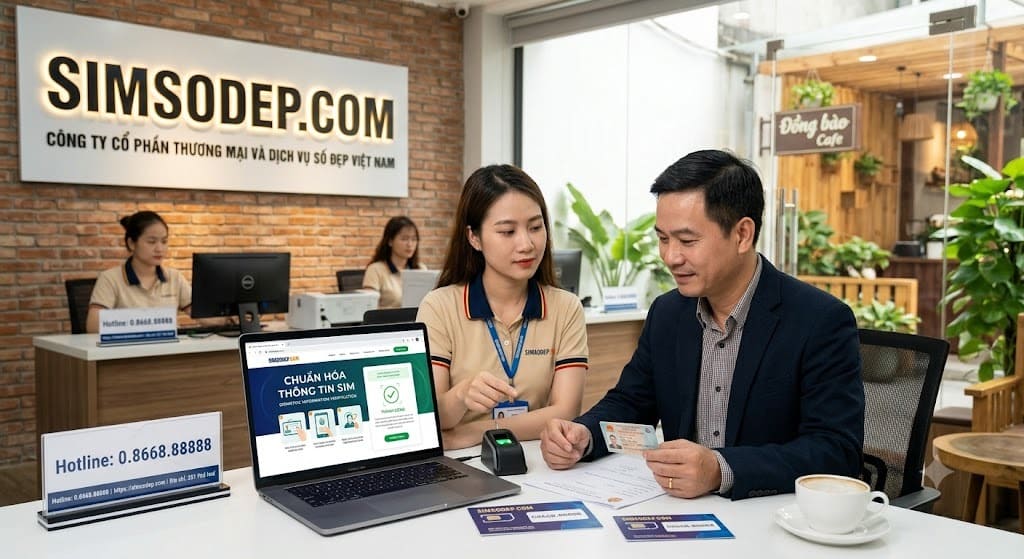 Dịch vụ chuẩn hóa thông tin và định danh sinh trắc học sim VIP tại SIMSODEP COM