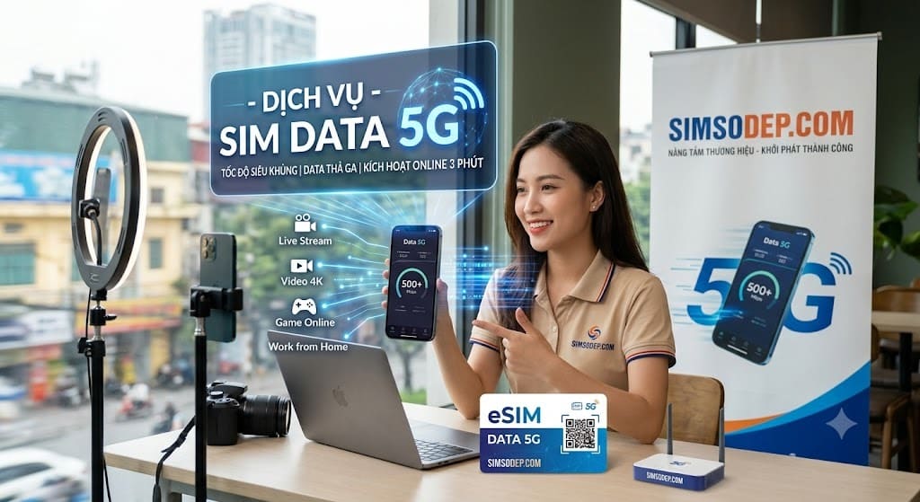 Dịch vụ sim Data 5G dung lượng khủng tốc độ cao trọn gói tại SIMSODEP.COM