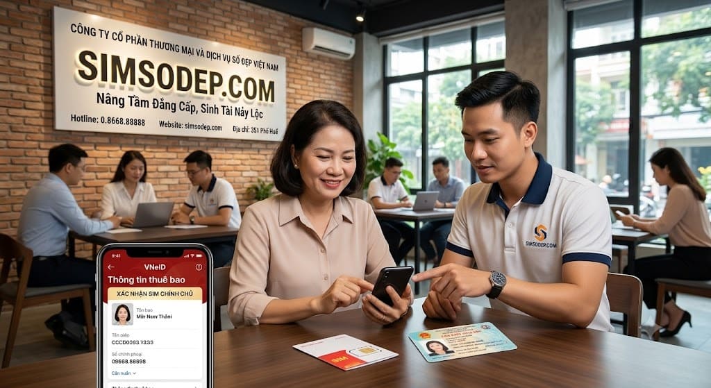 Hướng dẫn tự xác nhận thông tin sim chính chủ trên ứng dụng VNeID tại SIMSODEP.COM