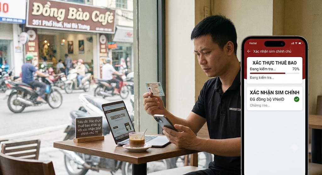 Phân biệt xác thực thuê bao và xác nhận SIM chính chủ trên VNeID cùng SIMSODEP.COM