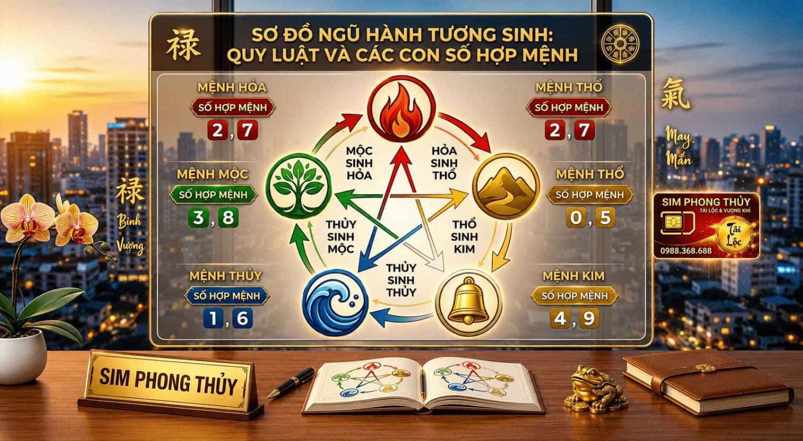 Sim phong thủy hợp mệnh Kim Mộc Thủy Hỏa Thổ - SIMSODEP.COM