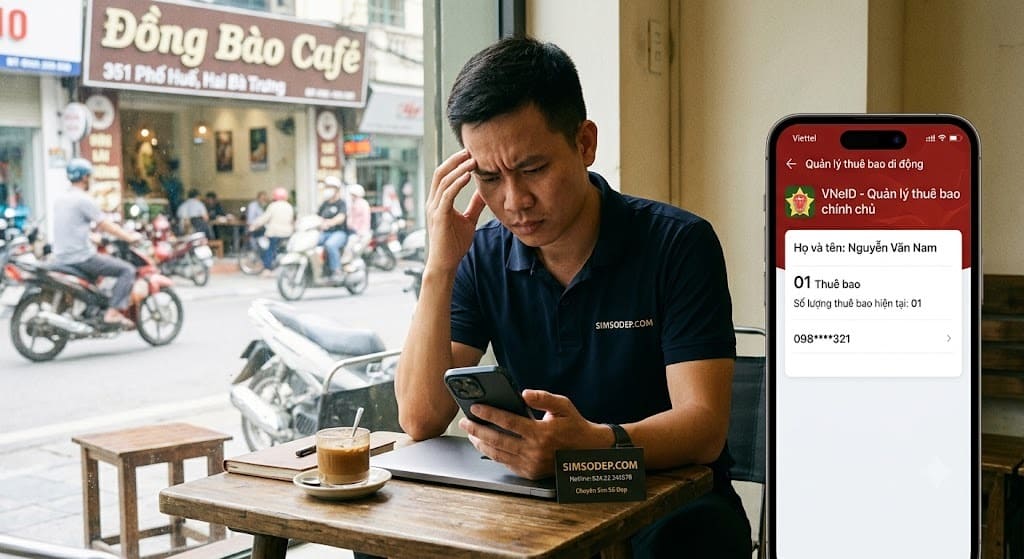 Sự cố VNeID không hiển thị đủ thuê bao chính chủ và cách xử lý chuẩn hóa thông tin SIM số đẹp tại SIMSODEP.COM